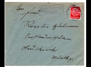 DR 1936, Landpost Stpl. BERTOLDSHOFEN über Kaufbeuren auf Brief m. 12 Pf.