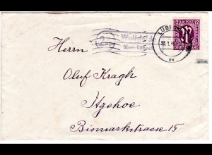 1946, Landpost Stpl. 24 WULFSFELDE über LÜBECK auf Brief m. 12 Pf. 