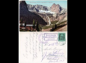 Bayern 1914, Posthilfstelle HÖLLENTHALHÜTTE Taxe Garmisch auf Angerhütten-AK 