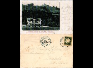Bayern 1900, Posthilfstelle BRANDACH in SCHÄCHEN Taxe Peissenberg auf sw-AK 