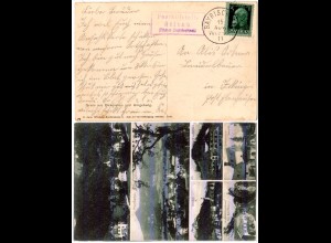 Bayern 1911, R3 Posthilfstelle GEITAU Taxe Bayrischzell auf sw-AK m. 5 Pf.