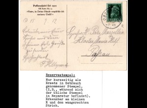 Bayern 1912, Reservestempel OBERAUDORF R auf AK m. 5 Pf. (Helbig 60).