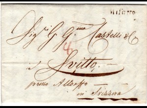 Lombardei 1816, kl. L1 MILANO auf Brief n. Schwyz, Schweiz