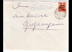 SBZ 1948, Landpost Stpl. 10 SACKA über Königsbrück auf Brief m. 24 Pf.
