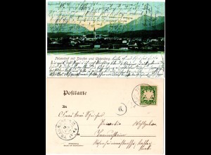 Bayern 1904, Reservestempel TEISENDORF R auf Farb-AK m. 5 Pf.