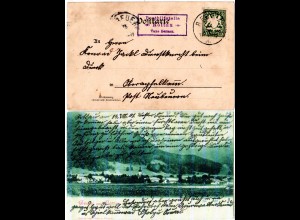Bayern 1901, Posthilfstelle ROTTAU Taxe Bernau auf AK m. 5 Pf