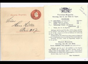 Rudern, Argentinien Karten Brief 1902 n. Peru m. Einladung Vereins Regatta. #834
