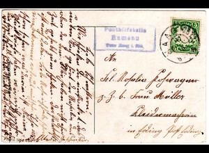 Bayern 1910, Posthilfstelle RAMSAU Taxe Haag i. Obb. auf Karte m. 5 Pf.