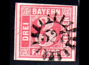 Bayern, MR 527 TREUCHTLINGEN zentrisch auf breitrandiger 3 Kr.