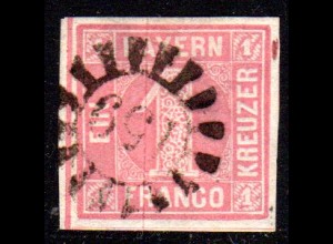 Bayern 3 Ia, breitrandige 1 Kr. m. MR 190 Ludwigshafen/Heiligenbrücken. Geprüft.