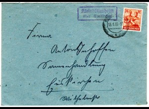 1948, Landpost Stpl. KLEINBÜLLESHEIM über Euskirchen auf Brief m. 24 Pf.