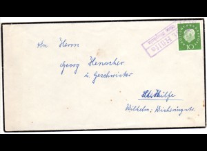 BRD, Landpost Stpl. 23 ST. HÜLFE über Diepholz auf Orts Brief m. EF 10 Pf.
