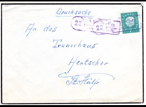 BRD, Landpost Stpl. 23 HEEDE über Diepholz auf Trauer Brief m. EF 7 Pf.