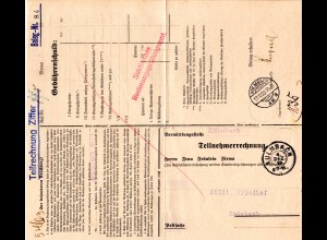 DR 1929, Postformular Telefongebühren m. 2 versch. Kulmbach Stempeln
