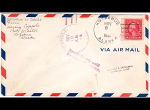USA 1930,L2 INSUFFICIENTLY PAID FOR AIR MAIL SEVICE auf Kotzebue Alaska Brief