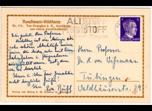 DR 1943, ALTSTOFF ist ROHSTOFF, Heidelberg Werbestpl. auf Karte m. 6 Pf.