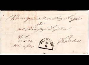 Bayern 1866, HKS KULMBACH auf Gemeindebrief v. Kirchleus