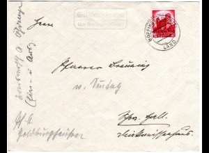 DR 1935, Landpoststpl. GOLDBURGHAUSEN über Bopfingen auf Brief m. 12 Pf. 