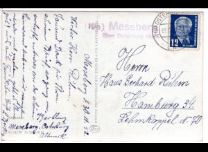 DDR 1952, Landpost Stpl. 19b MESEBERG über Osterburg auf AK m. 12 Pf.