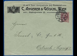 Österreich 1905, gebr Privat Ganzsache Brief v. Wien. Thematik Fotographie #S289