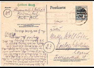 SBZ 1948, Landpost Stempel ZEUCKRITZ über Oschatz auf 12 Pf. Ganzsache 