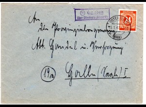 1947, Landpost Stempel 19b ERZLEBEN über Osterburg auf Brief m. 24 Pf.
