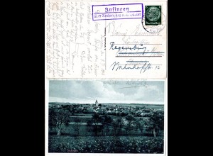 DR 1936, Landpoststempel Jnsingen über Rothenburg ob d. Tauber auf AK m.6 Pf.