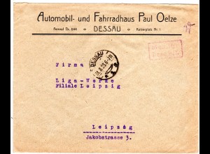 DR 1923, R2 Gebühr bezahlt auf Infla Firmen Brief v. Dessau
