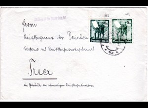 DR Ostmark 1938, Am...dem Führer Dein Ja! Propagandastpl. auf Brief v. Kufstein