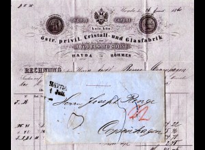 Österreich 1861, Böhmen-L2 HAYDA auf Porto Brief n. Dänemark.