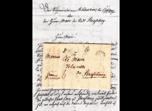 Preussen 1838, Franko Brief v. St. Sebastian b. Koblenz n. Straßburg Frankreich