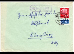 BRD 1958, Landpost Stpl. 14b IRSLINGEN über Rottweil auf Brief m. 20 Pf.