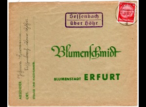 DR 1938, Landpost Stpl. SESSENBACH über Höhr auf Brief m. 12 Pf. 