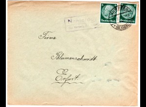 DR 1937, Landpost Stpl. NENTERODE über Homberg auf Brief m. 2x6 Pf. 