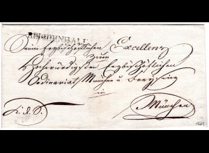 Bayern 1829, L1 Reichenhall klar auf Bischofs Brief n. München.