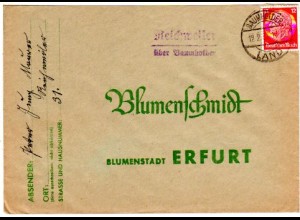 DR 1937, Landpost Stpl. REICHWEILER über Baumholder auf Brief m. 12 Pfg. 