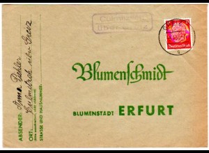 DR 1937, Landpost Stpl. CULMITZSCH über Greiz auf Brief m. 12 Pf.