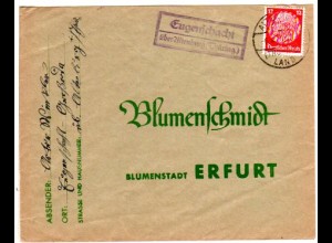 DR 1936, Landpost Stpl. EUGENSCHACHT über Altenburg auf Brief m. 12 Pf.