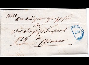 Bayern 1872, blauer HKS GEROLZHOFEN auf Brief an das kgl. Forstamt in Eltmann