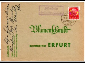 DR 1937, Landpost Stpl. STÜNZHAIN über Altenburg auf Brief m. 12 Pf. 