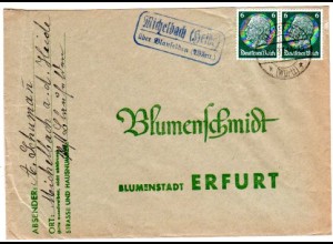 DR 1937, Landpost Stempel MICHELBACH (Heide) über Blaufelden auf Brief m. 2x6 Pf