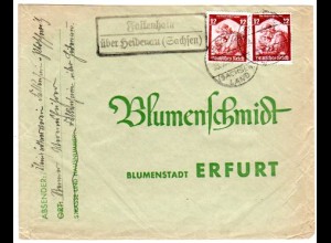 DR 1935, Landpost Stempel FALKENHAIN über Heidenau auf Brief m. 2x12 Pf.