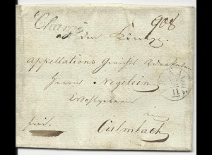 Bayern 1833, Fingerhutstempel Kronach auf Chargé Franko Brief v. Neundorf. #2189