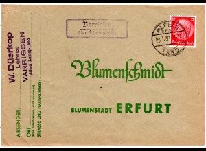 DR 1937, Landpost Stpl. VARRIGSEN über Alfeld auf Brief m. 12 Pf.
