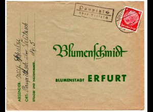 DR 1936, Landpost Stpl. PAUPITZSCH über Delitzsch auf Brief m. 12 Pf.