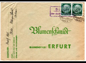 DR 1937, Landpost Stpl. BÜCHES über Büdingen auf Brief m. 2x6 Pf.
