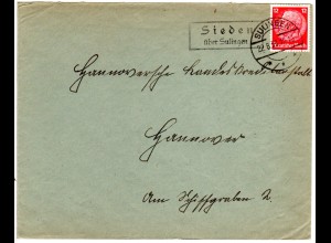 DR 1933, Landpost Stpl. SIEDEN über Sulingen auf Brief m. 12 Pf.