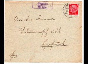 DR 1936, Landpost Stpl. CAMPEN über Emden auf Brief m. 12 Pf. 