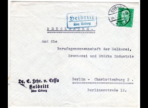 DR 1936, Landpost Stpl. HELDRITT über Coburg auf Brief m. 5 Pf. 