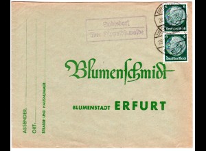 DR 1936, Landpost Stpl. SADISDORF über Dippoldiswalde auf Brief m. 2x6 Pf.